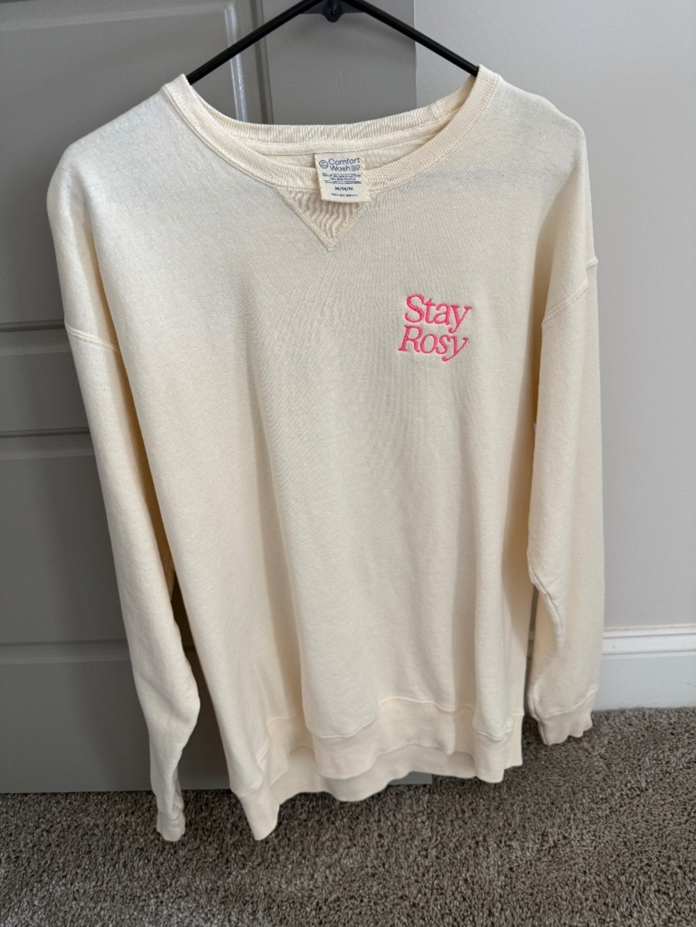 Stay Rosy Comfort Wash Sweatshirt, size medium, like new